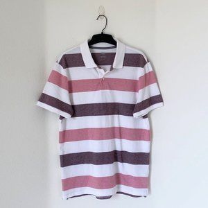 OLD NAVY - Men's Polo Shirt, White/Pink, Medium